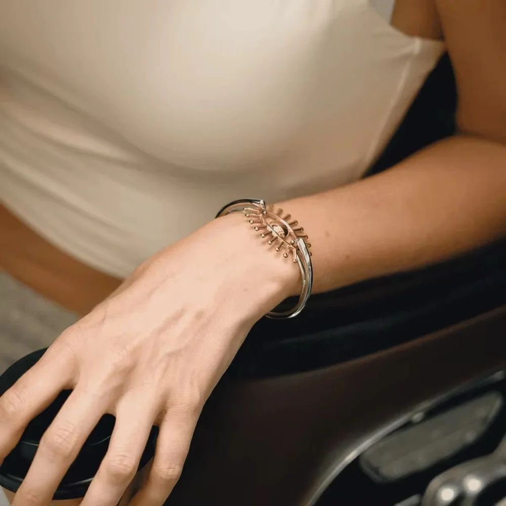 Elegant Gold and Silver Evil Eye Bracelet